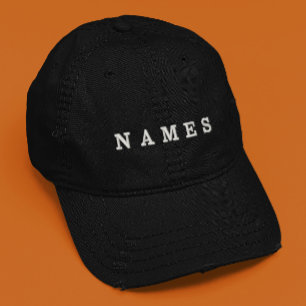 Casquette Brodée Simple Noir Personnalisé Ajoutez Votre Nom Élégant