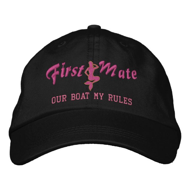 Casquette Brodée Sirène de premier compagnon notre bateau mes (Devant)