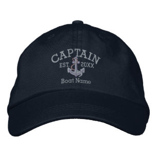 Casquette Brodée Skipper Avec Ancre Personnalisé