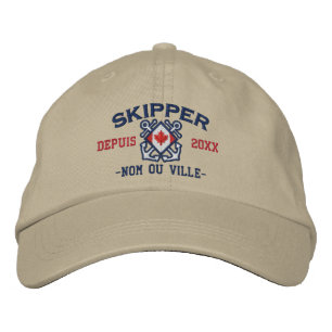 Casquette Brodée Skipper canadien-français personnalisé nautique
