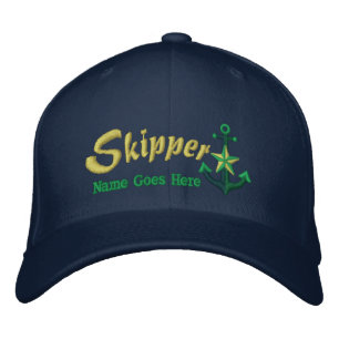 Casquette Brodée Skipper votre grande Ancre nommée d'étoile
