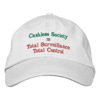 Casquette Brodée Société sans cendres = surveillance et contrôle