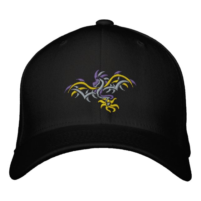 Casquette Brodée soleil dragon jaune soleil (Devant)