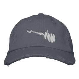 Casquette Brodée Son électronique blanc Waveform