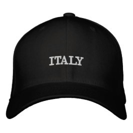 Casquette Brodée Sophisticated Souvenir Black Cap Italy Embroidery