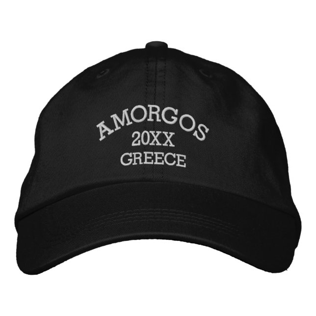 Casquette Brodée Souvenir d'Amorgos Grèce (Devant)