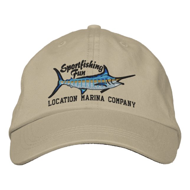Casquette Brodée Sport personnalisé Pêche Blue Marlin Broderie (Devant)