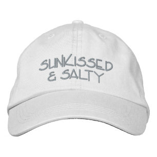 Casquette Brodée Sunkissé et Salty plage Vie été amusant
