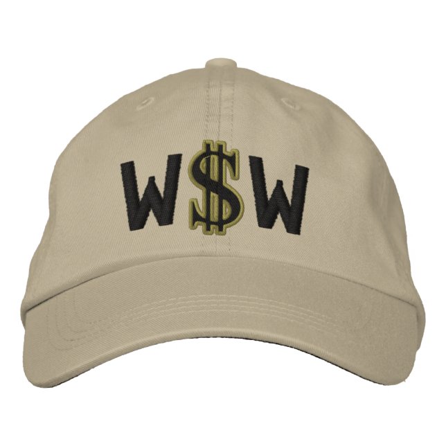 Casquette Brodée Symbole Monogramme personnalisé en dollars (Devant)
