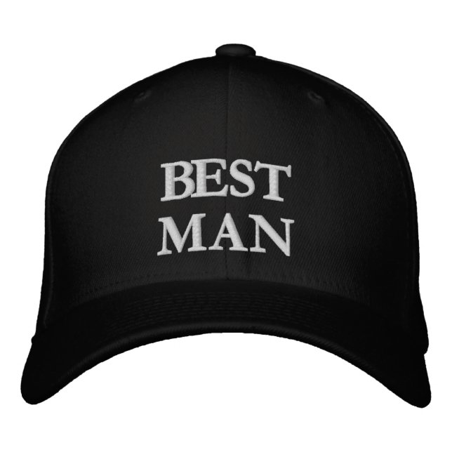 Casquette Brodée Témoin de mariage chic noir blanc élégant (Devant)