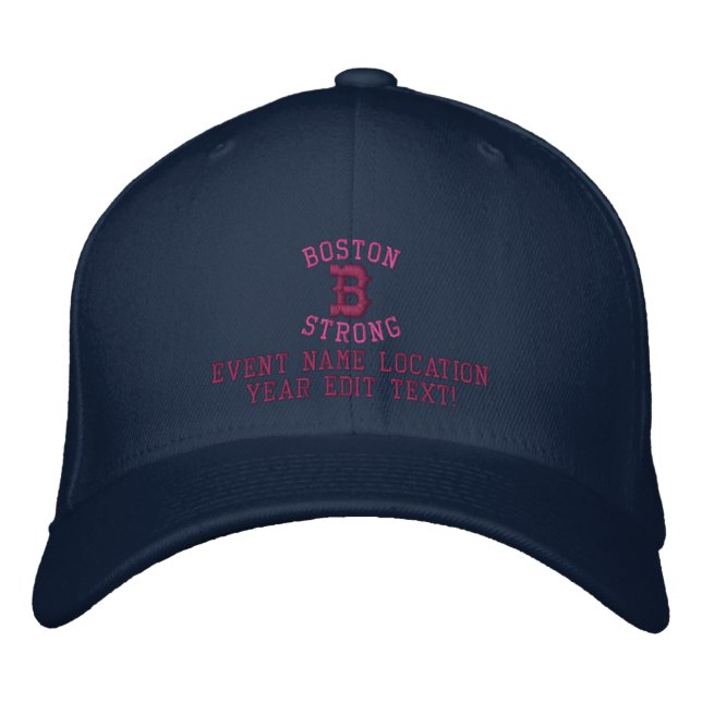 Casquette Brodée TEXTE fort de Boston Personalizable EDIT (Devant)