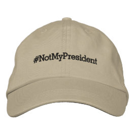 Casquette Brodée texte noir #NotMyPresident et audacieux sur kaki