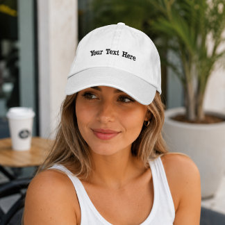 Casquette Brodée Texte noir personnalisé brodé minimaliste
