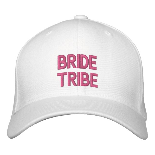 Casquette Brodée Tribu de la mariée typographie rose Enterrement de (Devant)