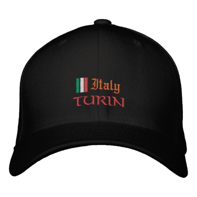 Casquette Brodée Turin & Italie mode / Drapeau italien Patriotes (Devant)