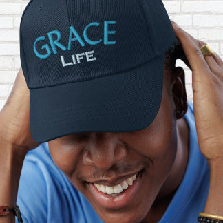 Casquette Brodée Typographie Bleue moderne Grace Life Monogramme