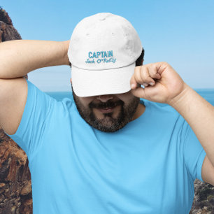 Casquette Brodée Typographie du nom du capitaine bleu