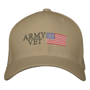Casquette Brodée Un vétéran de l'armée avec drapeau américain