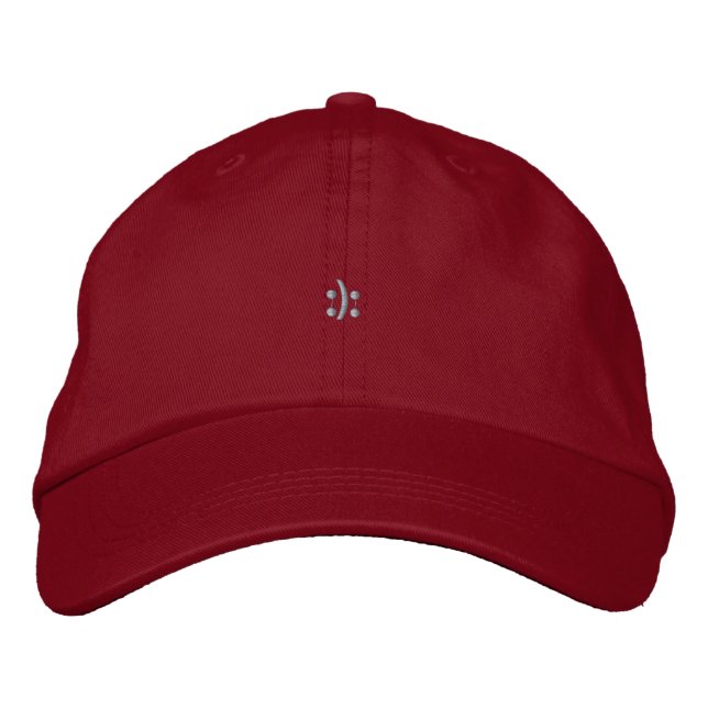 Casquette Brodée Un visage heureux et triste visage :) : ( (Devant)