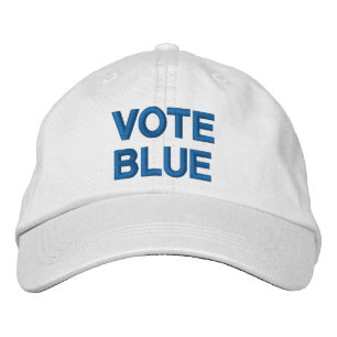 Casquette Brodée Vote bleu blanc blanc démocrate texte personnalisé