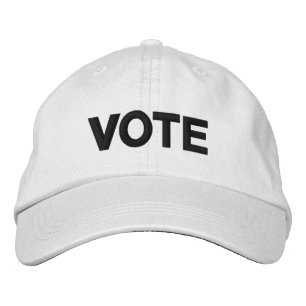 Casquette Brodée Vote, noir et blanc moderne
