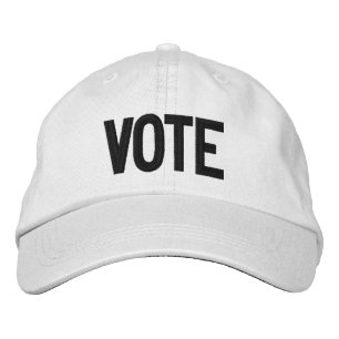 Casquette Brodée Vote, noir et blanc moderne