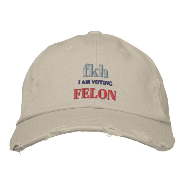 Casquette Brodée Vote pour Felon 2024 (Devant)