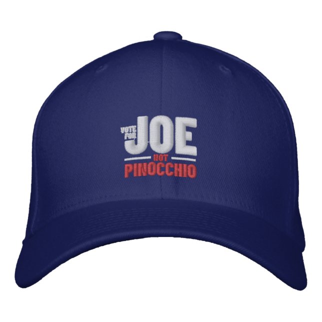 Casquette Brodée Votez pour Joe Not Pinocchio (Devant)