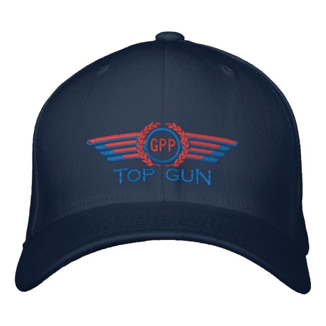 Casquette Brodée Votre étoile Monogram Aviation Laurels Pilote Aile (Devant)