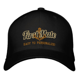 Casquette Brodée Votre nom Premier Mate Ancre nautique Broderie