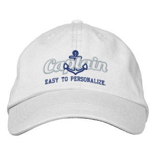 Casquette Brodée Votre nom Sea Captain Ancre nautique Broderie