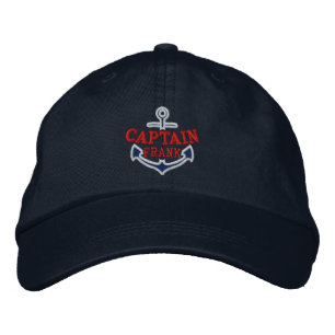 Casquette Brodée Votre nom sur Ancre nautique Broderie Capitaine