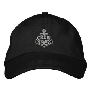 Casquette Brodée Votre nom sur la broderie d'Ancres nautiques pour