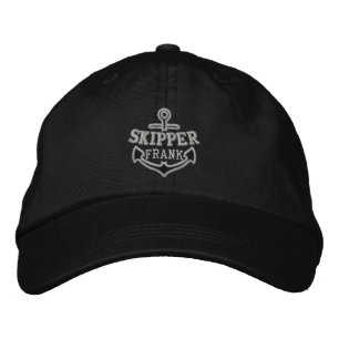 Casquette Brodée Votre nom sur l'Ancre nautique Embroderie Skipper