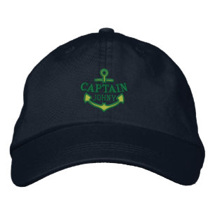 Casquette Brodée Votre nom sur le capitaine nautique de broderie