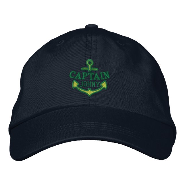 Casquette Brodée Votre nom sur le capitaine nautique de broderie (Devant)