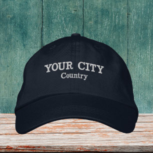 Casquette Brodée Votre propre ville personnalisée Ville Brodée Casq