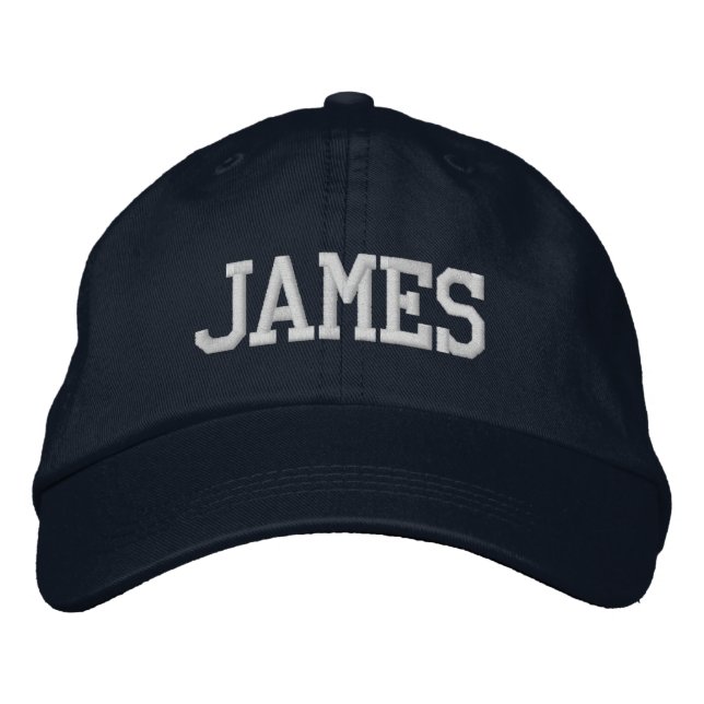 Casquette Brodée White Athletic Block Monogram Custom Name (Devant)
