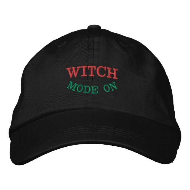 Casquette Brodée WITCH MODE ON Custom Text Premium Quality-Hat Bold (Devant)