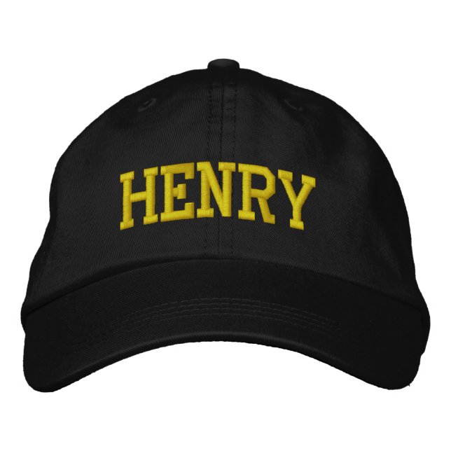 Casquette Brodée Yellow Athletic Block Monogram Custom Name (Devant)