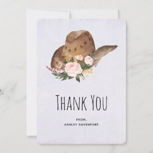 Casquette Brown Cowgirl avec Merci de fleurs roses