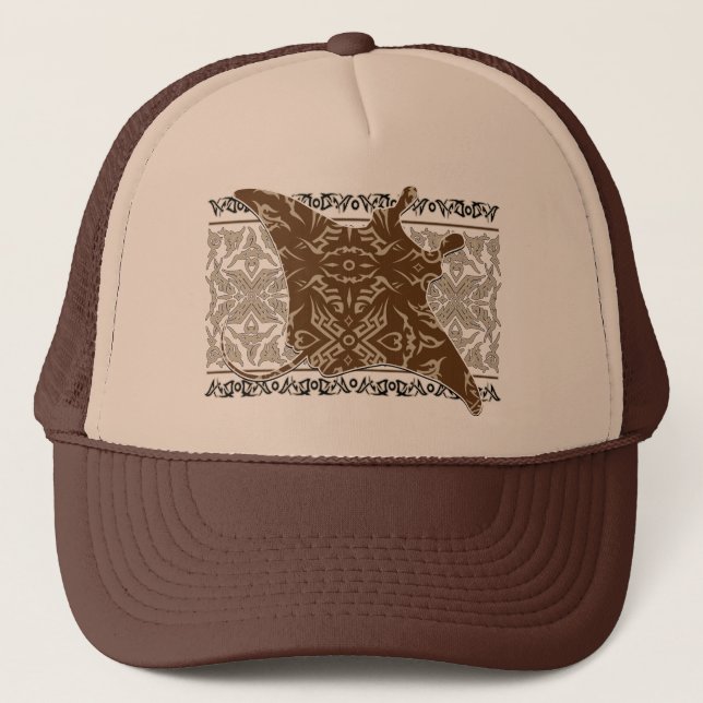 Casquette Brown-Manta-Ray-Tribal (Devant)