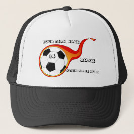 Casquette Brûler balle de football flamme
