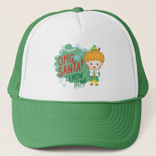Casquette Buddy l'Elf OMG Père Noël ! Je Le Connais ! (Devant)