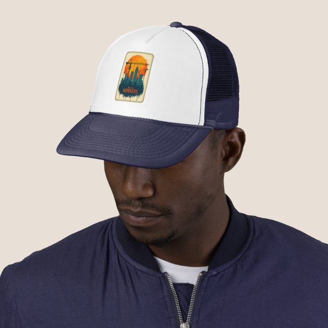 Casquette Built by Workers City Builder Labor Day Design (En situation)