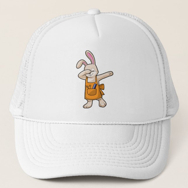 Casquette Bunny comme coiffeur avec peigne et ciseaux (Devant)