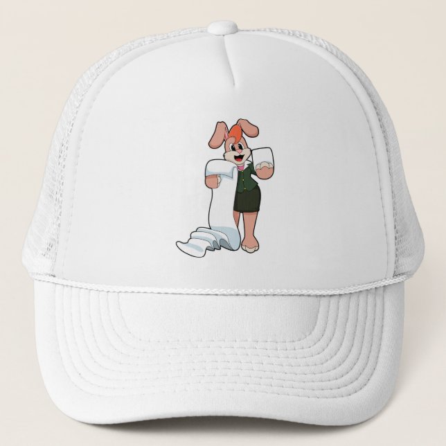 Casquette Bunny comme secrétaire avec papier (Devant)