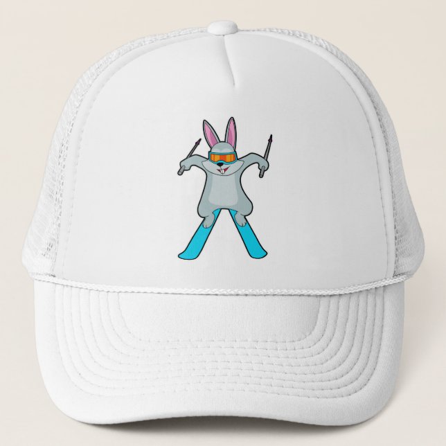 Casquette Bunny comme skieur avec Ski (Devant)