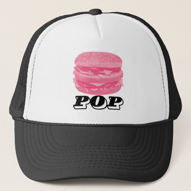 Casquette Burger rose Pop (Devant)