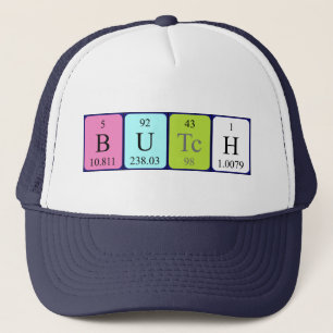 Casquette Butch periodic table name hat